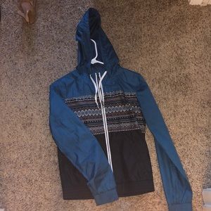 Blue and break windbreaker